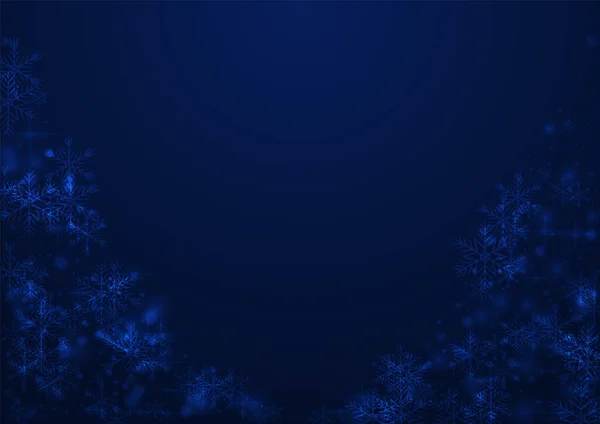 Glow Stars Vector Blue Bakgrund Vit Festlig Snöstorm Design Elegant — Stockfoto