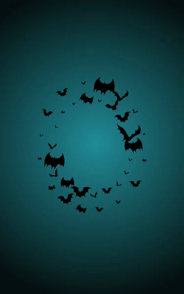 Mostro Nero Vettore Volante Sfondo Blu Bat Spooky Wallpaper Inquietante — Foto Stock