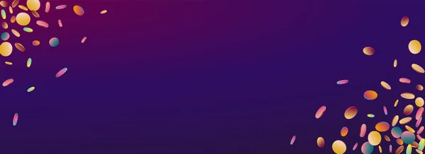 Jednorożec Confetti Happy Panoramiczne Purpurowe Tło Tęczowy Przezroczysty Wzór Deszczu — Zdjęcie stockowe