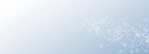 ホワイトスノーフォールベクトルグレーの背景 ファンタジー雪のテクスチャ 銀の抽象パターン 冬の雪の結晶 バナー — ストック写真