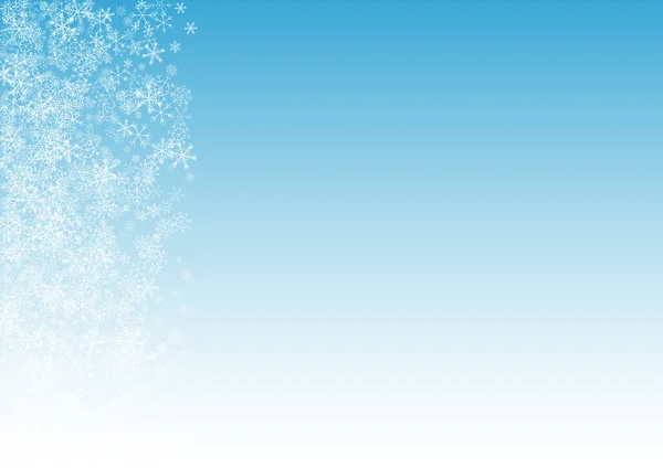 グレースノーフレークベクトルブルーの背景 ファンタジー雪の透明 銀の抽象カード ライトスノーフォール壁紙 — ストック写真