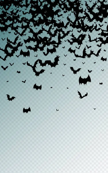 Black Bat Decor Vector Przejrzyste Tło Ramka Świąteczna Potwora Straszny — Zdjęcie stockowe
