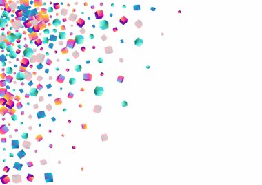 Gradyan Element Vektörü Beyaz Arkaplan. Parlak iş Rhombus Şablonu. Yapı Konfeti Kapağı. Gökkuşağı Kutusu Perspektif Resmi.