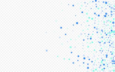 Mavi Parçacık Uçan Vektör Şeffaf Arkaplan. Rhombus İllüstrasyon Dekorasyonu. Hücre deseni. Turkuaz Kutlama SancağıName.