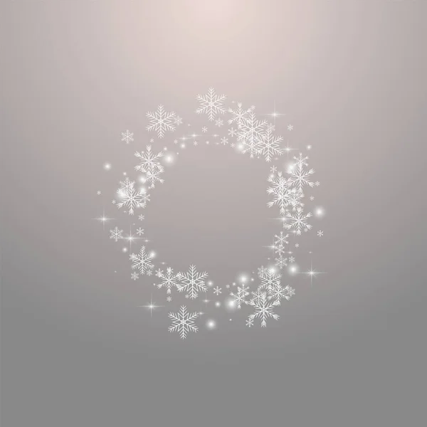 Sfondo Grigio Neve Vettoriale Grigio Cartolina Silver Glitter Stars Banner — Foto Stock