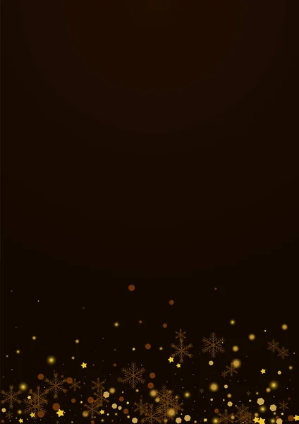 Golden Snowstorm Vector Brown Background Shiny Glitter Dots Postcard Shine — Foto de Stock