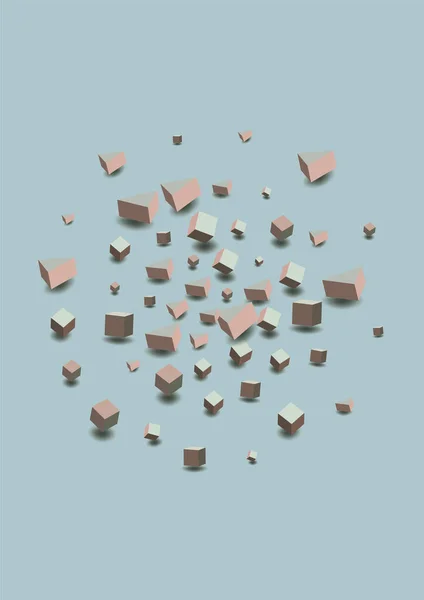 Soft Pink Rhombus Vector Blue Background Style Polygon Paper Pastel — Stock Fotó