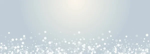 White Stars Vector Grey Panoramic Background Grey Chrismas Snow Wallpaper — Stockfoto