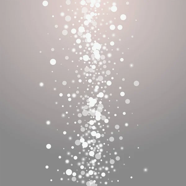 Overlay Confetti Vector Grey Background. Grey Minimal Snow Illustration. Bokeh Snowfall Invitation. Subtle Snowstorm Postcard.