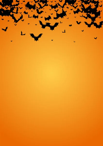 Dark Bat Abstract Vector Fondo Naranja Murciélagos Telón Fondo Miedo — Foto de Stock