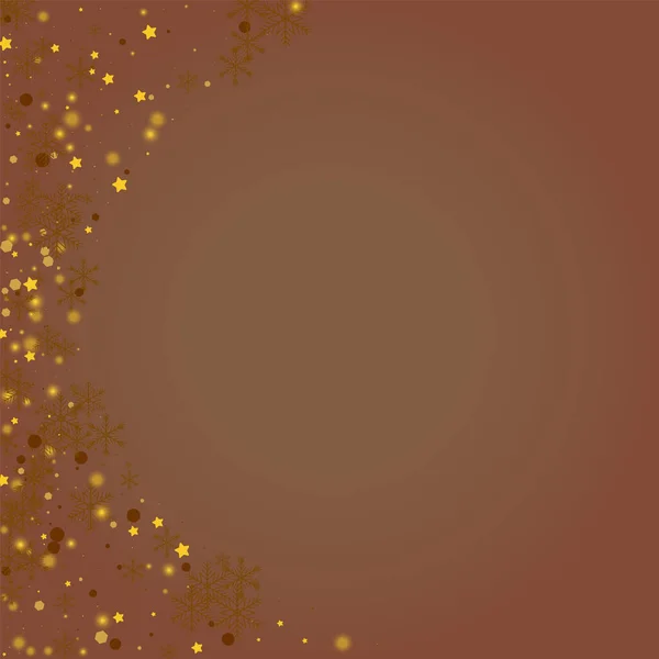 Brillante Confetti Vector Brown Fondo Patrón Estrellas Navidad Oro Tarjeta — Foto de Stock
