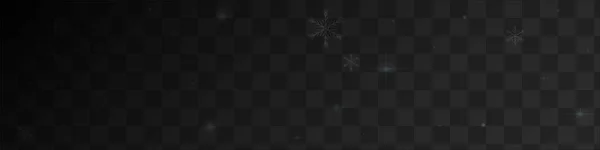 Gray Snowflake Vector Panoramic Transparent Background Magic Snowfall Card Silver — Stock Photo, Image