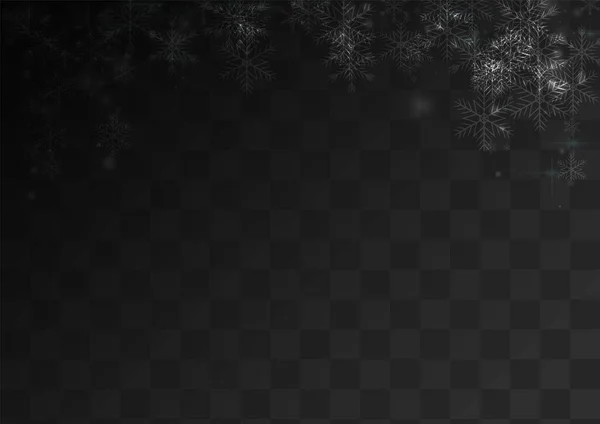 Gray Snow Vector Fundal Transparent Holiday Snowflake Banner Ilustrație Magică — Fotografie, imagine de stoc