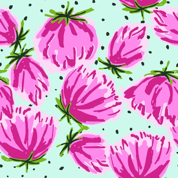 Pink Peony Watercolor Vector Seamless Pattern Blossom Textile Wallpaper Red — Foto de Stock