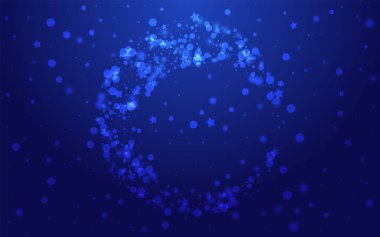 Parlak Kar Fırtınası Vektörü Mavi Arkaplan. Gümüş Düşen Kar Tanesi Arkaplanı. Sihirli Flake Tasarımı. Asgari Yıldız Duvar Kağıdı.