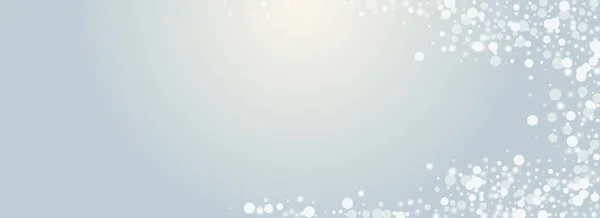 Grå Flinga Vektor Panorama Transparent Bakgrund White Glow Snowfall Card — Stockfoto