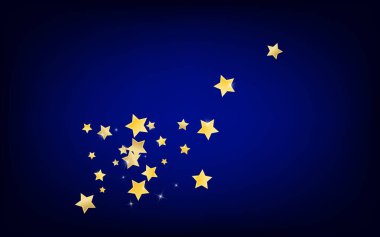 Altın Lüks Yıldızlar Vektör Mavi Arkaplan. Zarif Yıldız dokusu. Evren Tasarımı. Altın Galaksi Parıldayan Sınır.