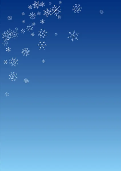 Witte Sneeuwval Vector Blauwe Achtergrond Kerst Sneeuwvlok Textuur Gray Sky — Stockvector