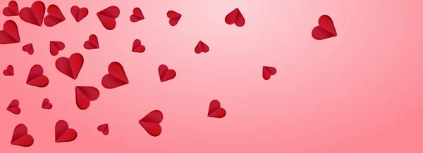 Καφέ Χρώμα Papercut Διάνυσμα Ροζ Πανοραμική Backgound Πρότυπο Cut Hearts — Διανυσματικό Αρχείο