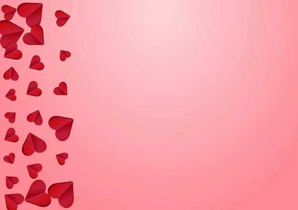 ブルゴーニュ ペーパーカット ベクトルピンクの背景 ハートバナーを飛ぶ ピンク ロマンス Confettiイラスト — ストックベクタ