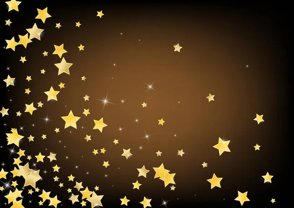 Golden Bright Stars Vector Brown Background Вплив Всесвіту Фону Повільніше — стоковий вектор