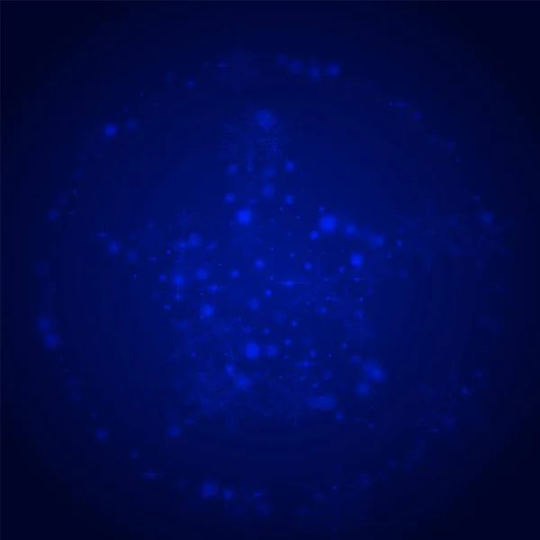 Срібна Снігова Буря Векторний Синій Фон Блискучий Святковий Банер Confetti — стоковий вектор