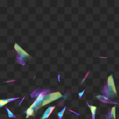 Shiny Bokeh Vector Transparent Background. Rainbow Tinsel Dreamy Template. Shine Confetti Christmas Texture. Hologram Festive Flare Wallpaper. clipart