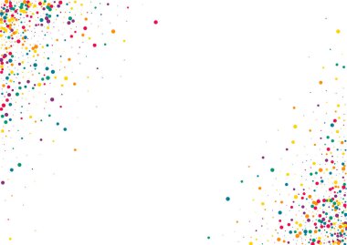 Renk Yağmuru Şeffaf Beyaz Arkaplan. Soyut Konfeti Davetiyesi. Sıçrama Kartpostalı 'nı kutlayın. Turuncu Polka Kutlama Arkaplanı.