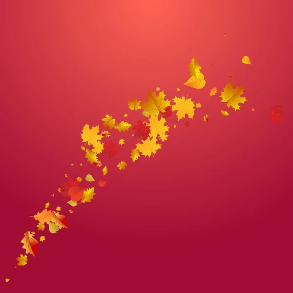 褐色植物载体红色背景 美丽的叶子模板 金黄色的季节叶子纹理 加拿大设计 — 图库矢量图片