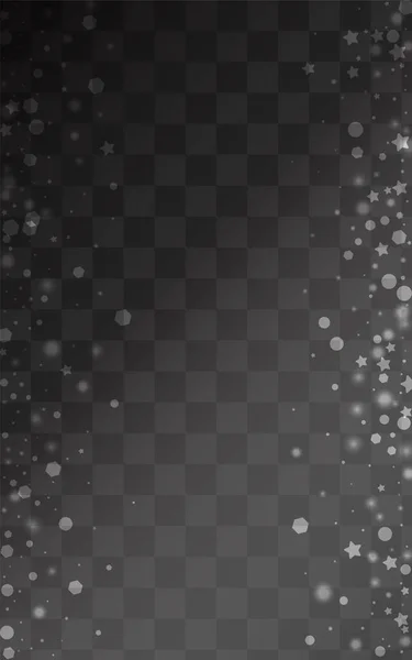Bílé Sněhové Vektory Průhledné Pozadí Abstrakt Snowflake Backdrop Silver Fantasy — Stockový vektor