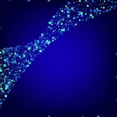 Mavi Hücre Üst Mavi Vektör Arkaplanı. Dekorasyon Parçacık Deseni. Kutlama Konfeti Dokusunu. Turkuaz Davetiye.