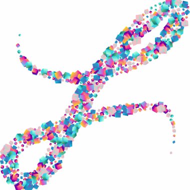 Parlak Tuğla Vektör Beyaz Arkaplan. Holografik Metal Küp Kağıdı. Grafik Rhombus Resmi. Gradyan Kutusu Parlak Sunumu.