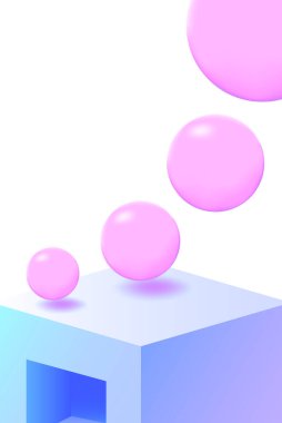 Gökkuşağı Şekil Perspektif Vektörü Beyaz Arkaplan. Holografik Element Deseni. Mavi Şablon. Kırmızı ve Mor Dikdörtgen Kapağı.