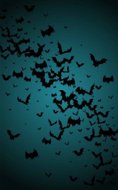 Dark Dracula Parti Vektörü Mavi Arkaplan. Siluet Dekor Çerçevesi. Ürkütücü Vampir Şablonu. Çizgi film Şablonu.