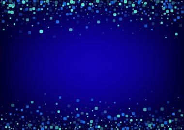 Turkuaz Hücre Düşen Mavi Vektör Arkaplanı. Bağımsızlık Parçacık Arkaplanı. Uçan Meydan İllüstrasyonu. Mavi Soyut Tasarım.