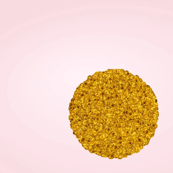 Golden Confetti Golden Vector Pink Background Happy Shine Card Zlatá — Stockový vektor