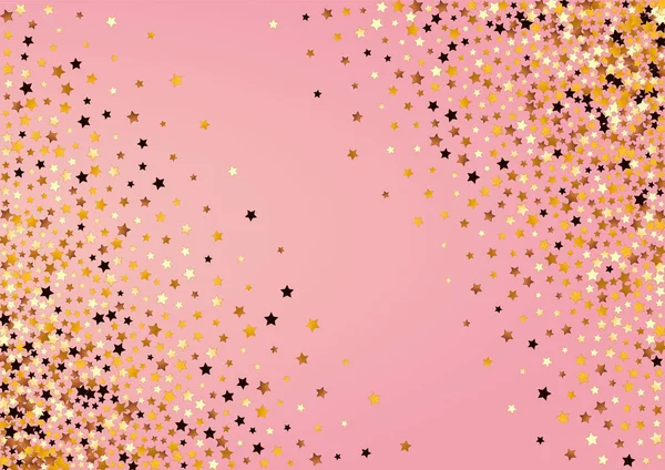 Vector Estrellado Amarillo Fondo Rosa Decoración Espumosa Banner Lluvia Universo — Archivo Imágenes Vectoriales