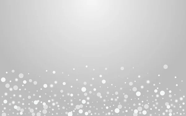 White Flake Vector Grey Background Grey Falling Snowflake Design Třpytivá — Stockový vektor
