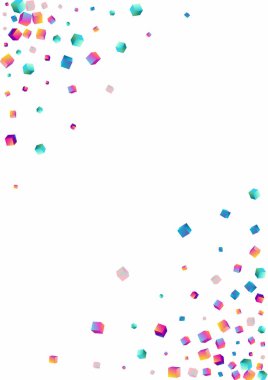 Gökkuşağı Çokgen Vektörü Beyaz Arkaplan. Parlak Parlak Rhombus Kapağı. İş Bloğu Şablonu. Yanardöner Küp 3d Resim.