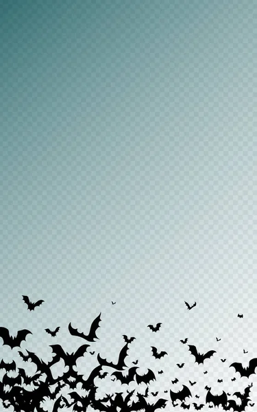 Black Bat Fly Vector Transparenten Hintergrund Fledermäuse Schreckliches Banner Horrorflügel — Stockvektor