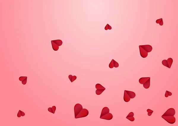 Κόκκινο Heart Vector Pink Backgound Καρδιές Γενεθλίων Περίγραμμα Κομφετί Ρίψης — Διανυσματικό Αρχείο