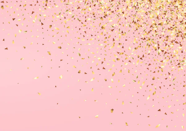 Oro Confetti Luz Vector Fondo Rosa Fondo Vector Glow Papel — Vector de stock