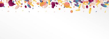 Hologram Parıltısı Panoramik Gri Arkaplanı Kutla. Renkli Kutlama Yağmur Duvar Kağıdı. Vektör kartı. Sihirli Bağımsızlık Arkaplanı.