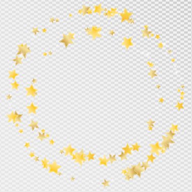 Altın Düşen Yıldızlar Vektör Şeffaf Arkaplan. Parlak Yıldızlı Doku. Yıldız deseni. Altın Tatil Konfeti Çizimi.