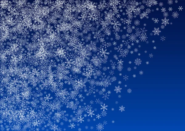 Witte Sneeuwvlok Vector Blauwe Achtergrond Vakantie Sneeuwvakantie Zilveren Nieuwe Banner — Stockvector