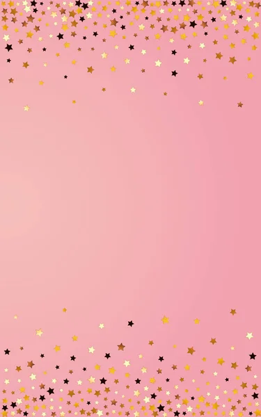 Złote Confetti Wektor Różowe Tło Błyszcząca Abstrakcyjna Gwieździsta Ilustracja Wszechświat — Wektor stockowy