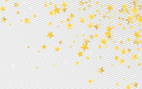 Jaune Étoiles Noël Vecteur Fond Transparent Bannière Brillante Célébration Texture — Image vectorielle