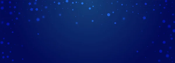 Glow Confetti Vector Pnoramic Blue Background Design Neve Inverno Brilhante — Vetor de Stock