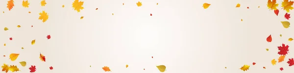 Golden Foliage Vector Γκρι Πανοραμικό Φόντο Νοέμβριος Εικονογράφηση Φυτών Πράσινη — Διανυσματικό Αρχείο
