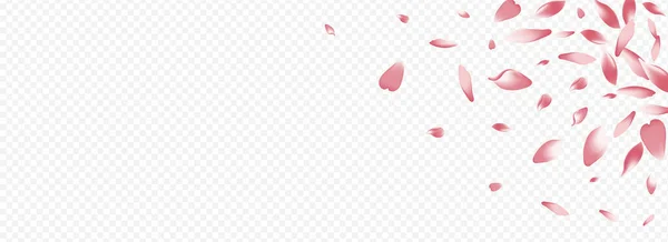 Red Blossom Vector Panorama Transparenter Hintergrund Herzlichen Glückwunsch Rosa Flatterbanner — Stockvektor